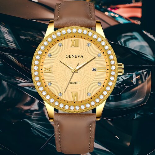 Geneva Ura PO-11646 - Rjava / Zlata Cene