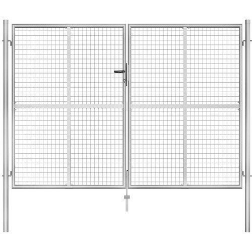 vidaXL vrtna vrata od pocinčanog čelika 306 x 225 cm srebrna Cijene