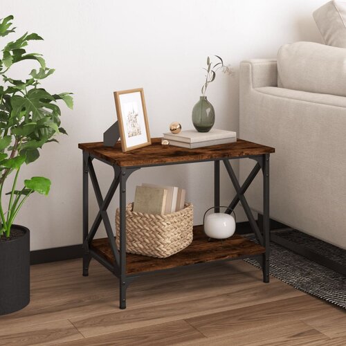 vidaXL Stranska mizica dimljen hrast 55x38x45 cm inženirski les Cene