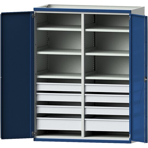 ANKE Omara za težka bremena JUMBO s predelno steno, 8 predalov 6 x 120, 2 x 180 mm, VxŠxG 1950 x 1484 x 690 mm Cene