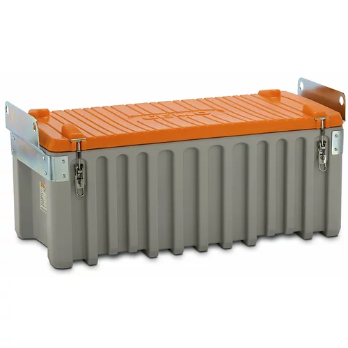 Cemo Univerzalna škatla iz polietilena, prostornina 250 l, možnost dviganja z žerjavom, siva / oranžna
