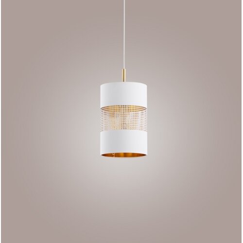  Luster na sajli BOGART 1xE27/15W/230V bela/zlatna Slike