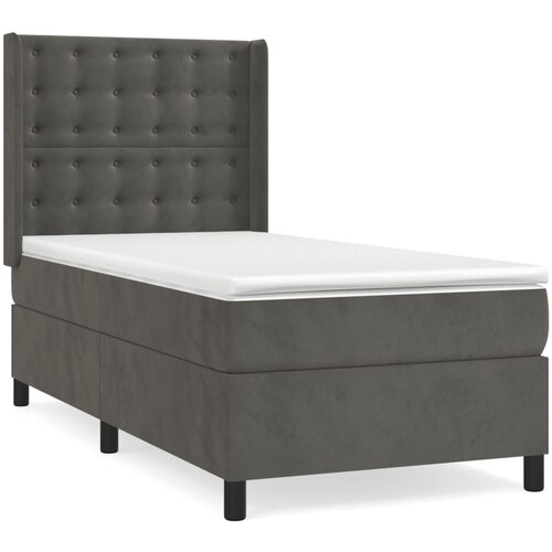 Maison Chic Box spring postelja - Vzmetna postelja z vzmetnico temno siva 100x200 cm žamet SL14198, (21903669) Slike