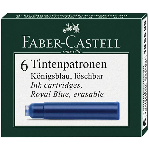 Faber-castell Črnilni vložek Faber-Castell, moder, 6 kosov