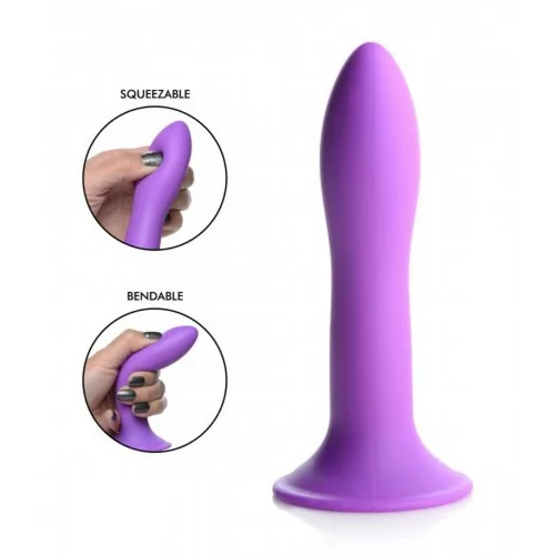 Squeeze-It fleksibilan silikonski dildo, ljubičasti