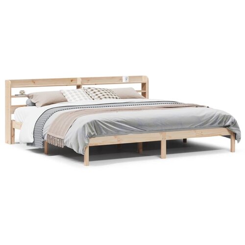 vidaXL Posteljni okvir brez vzmetnice 200x200 cm trdna borovina Cene