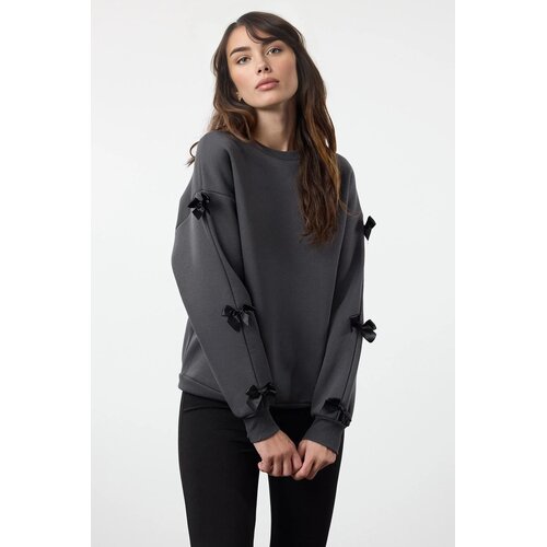 TRENDYOLMILLA ženski duks Twoaw25Sw00249, Antracit-Siva Cene