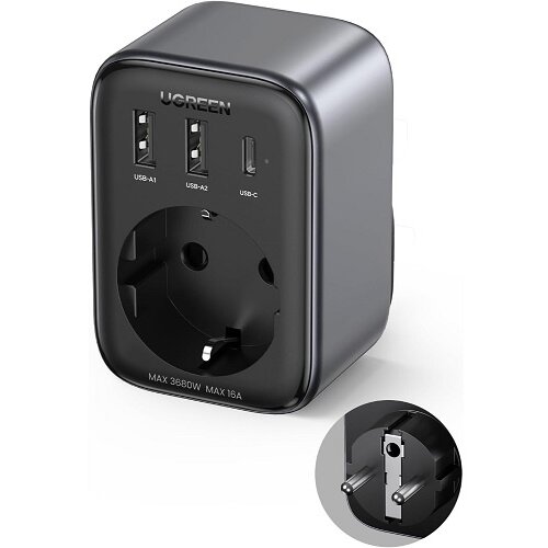  USB vtičnica Nexode 4v1, 30W, (2xUSB, 1xUSB-C, 1x Schuko) Slike