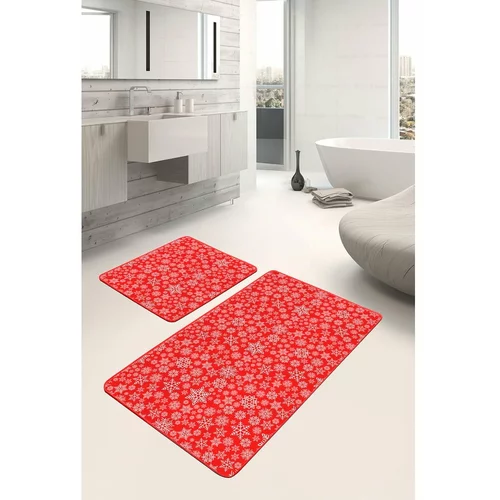 Mila Home Crvene tekstilne kupaonske prostirke u setu od 2 kom 60x100 cm -