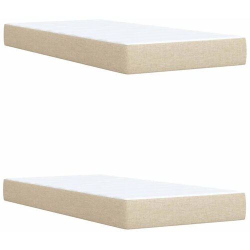  Boxspring krevet s madracem Krem 200 x 200 cm Tkanina - Krem 200 x 200 cm Dizajn linija Slike