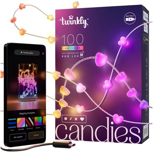 TWINKLY TWKH100RGB-T - LED RGB prigu&scaron;iva girlanda 100xLED 8 m USB Wi-Fi Cene