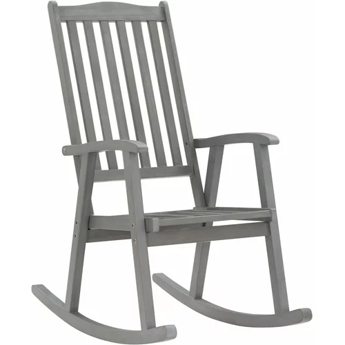  Stolica za ljuljanje siva od masivnog bagremovog drva