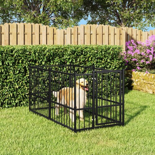 vidaXL Kavez za pse crni 193,5 x 97 x 100 cm čelični Cijene