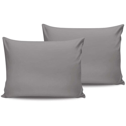  De Dark Grey Dark Grey Satin Pillowcase Set (2 Pieces) (EU) (IT) Cene