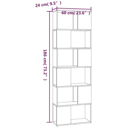  za knjige / pregrada boja dimljenog hrasta 60x24x186 cm Slike