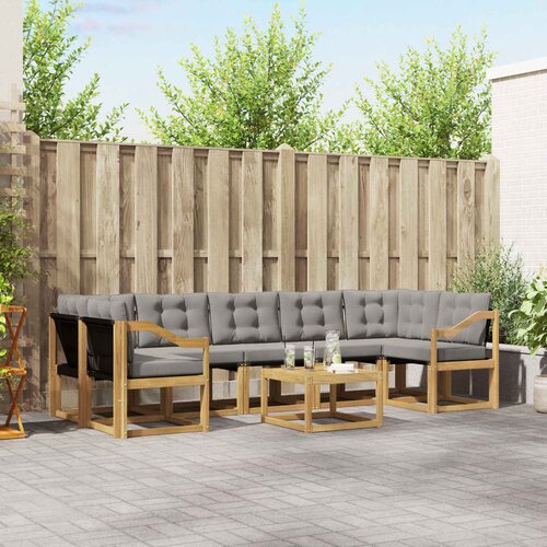  Set vanjskih sofa 8 kom. Bijela i svjetlosiva Cene