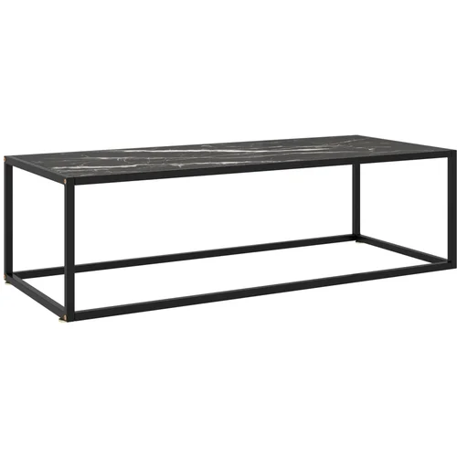 Furnova Klubska mizica črna s črnim marmornim steklom 120x50x35 cm, (21914062) Furnova Klubska mizica črna s črnim marmornim steklom 120x50x35 cm, (21914062)