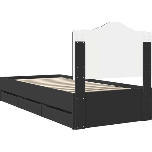  Okvir za krevet Crna 75 x 190 cm Inženjersko Drvo - Crna 75 x 190 cm Cijene