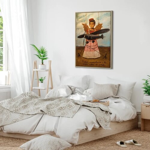  Slika - Frida Kahlo &amp;ndash; They Asked for Planes and Got Straw Wings 80x120 U prirodnom drvenom okviru Slike