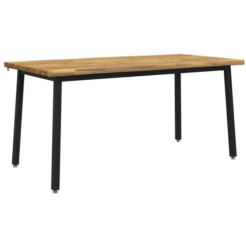  Stol za blagovanje s prirodnim rubom 160 x 70 x 75 cm Bijela - Bijela i crna 160 x 70 x 75 cm Živi rub Slike