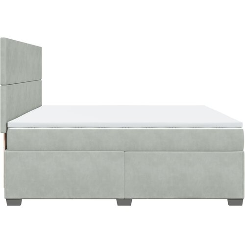  Krevet s oprugama i madracem svjetlosivi 200x200 cm bar&amp;scaron;unasti Slike