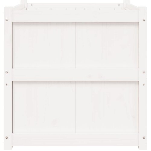  Vrtna sadilica bijela 70 x 70 x 70 cm od masivne borovine Slike