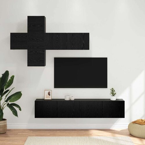  Komplet TV omaric Namestitev na steno 3 pcs Inženirski les, (5000247609) Cene