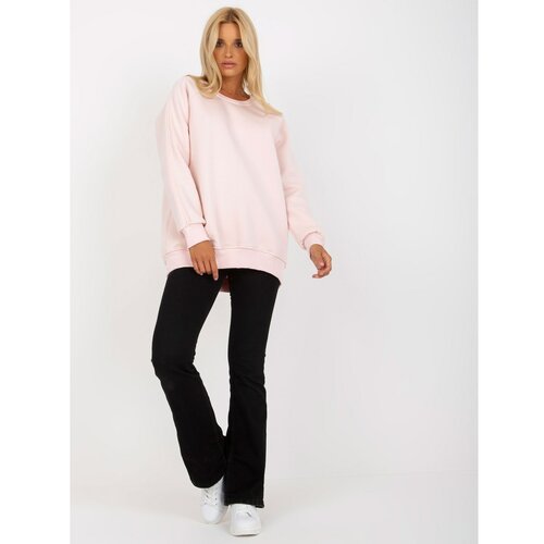 Fashion Hunters Basic light pink sweatshirt without a hood Slike