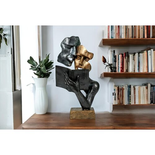Aberto Design dekorativna figura CY0464, 15x38x20 cm, Crno-zlatna boja Cene