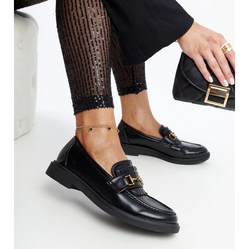 Gemre Black Loafers with Laurel Buckle Slike