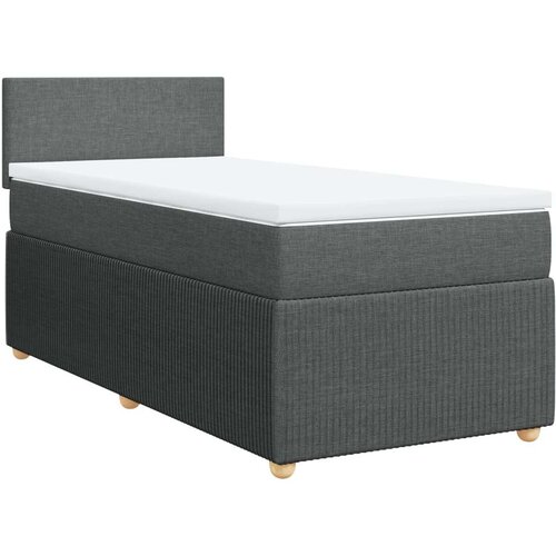 VidaXL Krevet s oprugama i madracem tamnosivi 90 x 190 cm od tkanine Slike