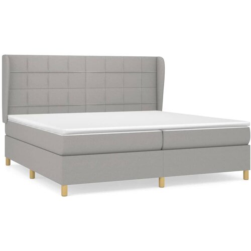 Maison Chic Box spring postelja - Vzmetna postelja z vzmetnico svetlo siva 200x200 cm blago SL7077, (21902917) Cene