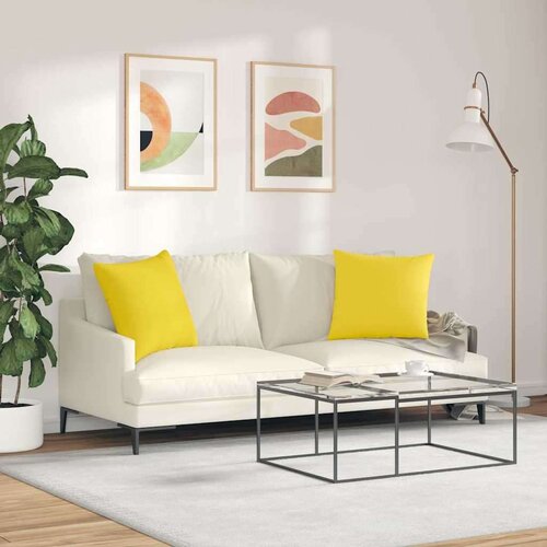 VidaXL jastučići za sofu 2 pcs svijetlo žuta 50 x 50 cm tkanina Slike