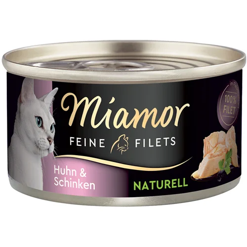 Miamor Feine Filets Naturelle 6 x 80 g - Piščanec & šunka