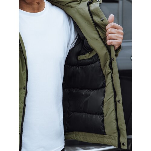 DStreet Men&amp;#039;s winter jacket with hood green Slike