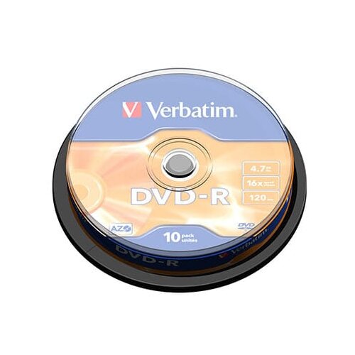  DVD-R, VERBATIM,4,7 GB,16X, spindle 10 kom,MATT SILVER.43523 Cijene