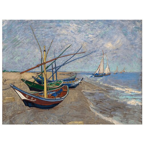 Fedkolor reprodukcija slika Vincenta van Gogha - Fishing Boats on the Beach at Les Saintes-Maries-de la Mer, 40 x 30 cm Slike