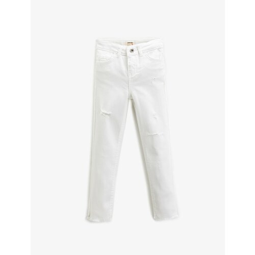 Koton Basic Jeans 5 Pocket Slim Fit Worn Cene