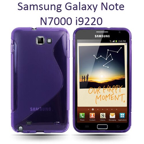  Gumijasti / gel etui S-Line za Samsung Galaxy Note N7000 i9220 - vijolični Cene