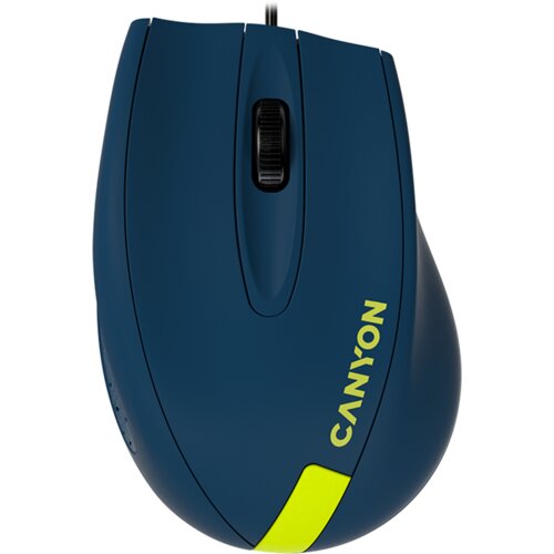 Canyon Wired Optical Mouse with 3 keys DPI 1000 With 1.5M USB cableBlue-Yellowsize 68*110*38mmweight:0.072kg Cijene