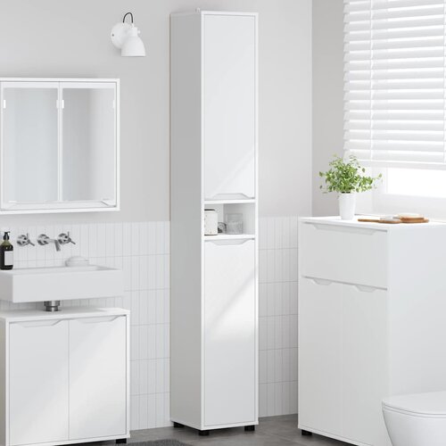 vidaXL Kopalni&scaron;ka omarica Bela 30,5 x 30 x 195 cm Konstruiran les Cene