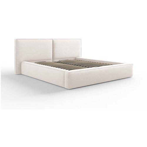 Cosmopolitan Design Bež tapecirani bračni krevet s prostorom za pohranu s podnicom 180x200 cm Arendal &amp;ndash; Slike
