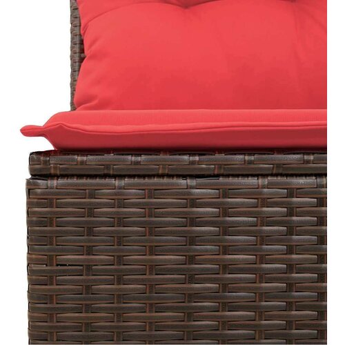  Sjedeća garnitura za vrt 11 pcs Smeđa i crvena poliratan Slike