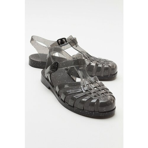 LuviShoes FLENK Women's Black Glittery Sandals Slike