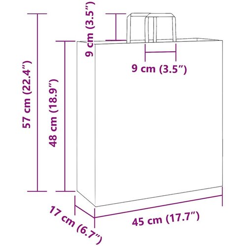  Papirnate vrećice 250 kom s ručkama ružičaste 45x17x48 cm Slike