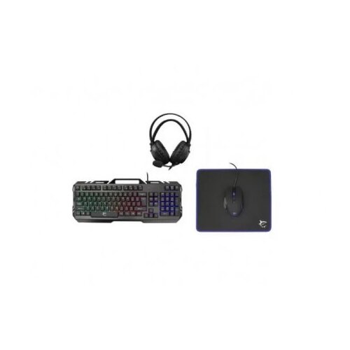 White Shark GC-4103 CHEYENNE 4u1 gejmerski komplet tastatura+optički mi&amp;scaron;+gejmerske slu&amp;scaron;alice+podloga za mi&amp;scaron; crni Slike