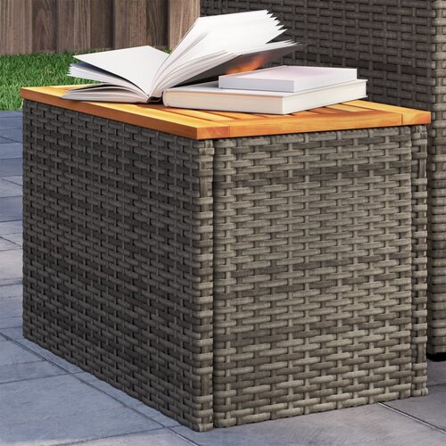  The living store vrtna stranska mizica 2 kosa siva 55x34x37 cm pe ratan les - vrtna stranska mizica, (21443975) Cene