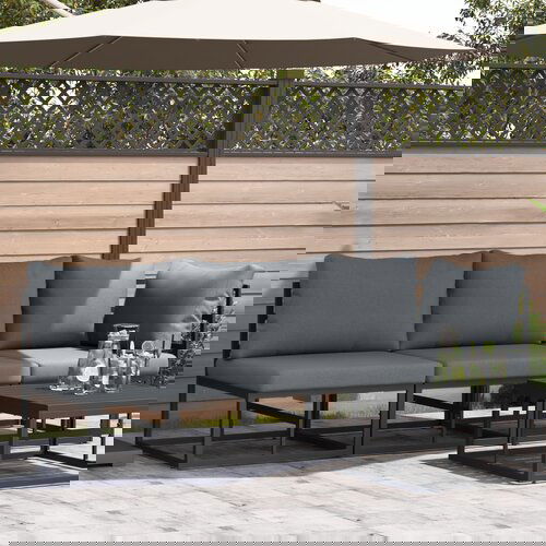 VidaXL Kompleti zunanjega pohi&amp;scaron;tva z blazino z blazino 3 pcs Črna in anthracit Slike