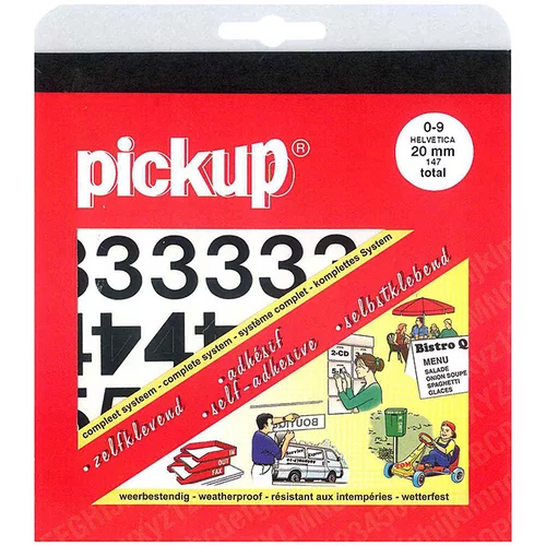  Set nalepk Pickup (147 številk, črne barve, višina: 20 mm)