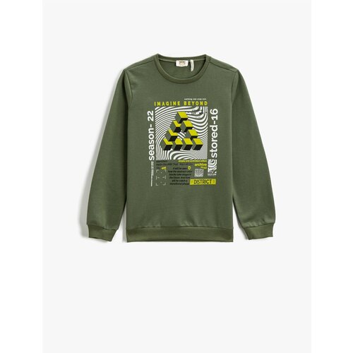 Koton Sweatshirt Long Sleeve Printed Crewneck Cotton Slike